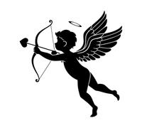 quattro angeli cupidi con arco e freccia Adesivi con scritte 67.2x69.6cm Cultura del tatuaggio Nero