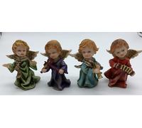 Quattro Angeli Natalizi Set Di 4 Angioletti Custodi In Ceramica Violino