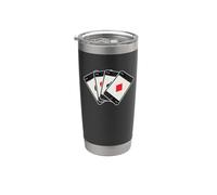Quattro Assi Poker Card & Smartphone Gioco d'azzardo Bicchiere termico in acciaio inox doppia parete