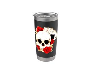Quattro assi Skull Roses Poker Gioco D'azzardo Card Art Bicchiere termico in acciaio inox doppia parete