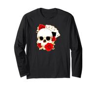 Quattro Assi Skull Roses Poker Gioco D'Azzardo Card Art Maglia a Manica