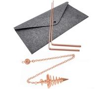 Quattro aste di prova in ottone con strumenti di rabdomanziamento a pendolo per localizzare vene minerali fonti d'acqua e oggetti con giunto centrale regolabile (B)