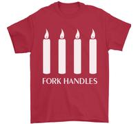 Quattro Candele Forcella Maniglie Divertente Due Ronnies Uomo Maglia 100% Cotone