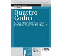 QUATTRO CODICI - CIVILE/PROCEDURA CIVILE/PENALE/PROCEDURA PENALE - AA.VV. -