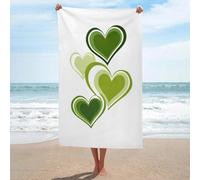 Quattro cuori verdi telo mare in microfibra senza sabbia grandi asciugamani doccia multiuso assorbente per bagno piscina 130 x 80 cm