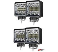 Quattro Fari Rotondi A Led 108W Combo Per Trattore John Deere Valtra