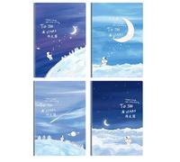 Quattro libri - Composizione di cucito ispessita - Diario generale dei compiti per studenti - Stelle e lune che suonano musica