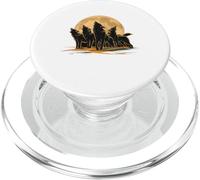 Quattro lupi che ululano alla luna PopSockets PopGrip per MagSafe