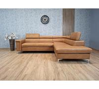 Quattro Meble Lussuoso divano angolare Roma in pelle italiana Granada divano angolare in vera pelle (269 x 210 cm angolo destra)