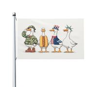 Quattro oche nel 4 luglio abiti bandiere casa cortile, 0,9 x 1,5 m banner di auguri stagione con occhielli interni ed esterni feste decorazioni per la casa