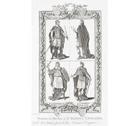 Quattro primi re inglesi. Edward the Elder Athelstan Edmund I Edred. Incisione da The New Impartial and Complete History of England di Edward Barnard pubblicato a Londra 1783. Stampa poster di Ken
