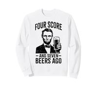 Quattro punteggi e Sette Birre Fa | Divertente Lincoln Bere Birra Felpa