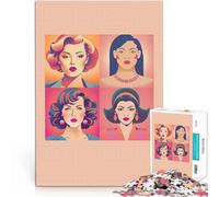 Quattro ritratti di donne Puzzle da 1000 pezzi per adulti Aiuta il cervello ad allenare i giocattoli che creano dipendenza per coltivare la pazienza Adatto alle coppie 38x26cm