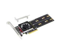 Quattro schede NVMe Adattatori Con PCIe3.0 Switches Tecnologia Dissipatore di Calore In Alluminio Doppio Profilo Staffe Sistemi Spine Di Riconoscimento E Giocare Adattatori NVME Ssds