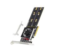 Quattro schede NVMe Adattatori Con PCIe3.0 Switches Tecnologia Dissipatore di calore in alluminio Staffe a doppio profilo Riconoscimento Sistemi Dissipatore di calore in alluminio Scheda PCIe