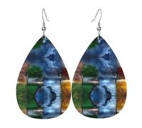 Quattro Stagioni Albero Della Vita Orecchini In Pelle Per Le Donne A Goccia Traforato Orecchini In Pelle Set Compleanno Natale Gioielli Regali Per Le Donne