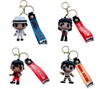 Quattro tipi di Michael Jackson Portachiavi Michael Anime Portachiavi Decorazione Zaino Jackson Portachiavi Materiale PVC Regali per Fan e Amici, 4 pezzi, 4-6CM