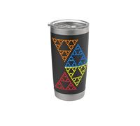 Quattro triangoli Sierpinski geometria frattale matematica forme mania Bicchiere termico in acciaio inox doppia parete