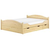 Quattro varianti di letto matrimoniale 160x200 in pino e 4 cassetti V-60.33-16
