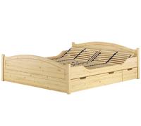 Quattro varianti di letto matrimoniale 180x200 in pino e 4 cassetti V-60.33-18
