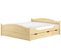 Quattro varianti di letto matrimoniale 180x200 in pino e 4 cassetti V-60.33-18