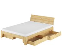 Quattro varianti x robusto matrimoniale in pino 140x200 3 cassetti V-60.62S8-14