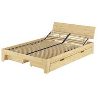 Quattro varianti x robusto matrimoniale in pino 140x200 3 cassetti V-60.62S8-14