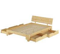 Quattro varianti x robusto matrimoniale in pino 140x200 3 cassetti V-60.62S8-14