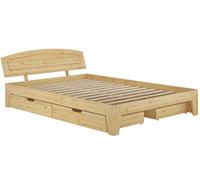 Quattro varianti x robusto matrimoniale in pino 140x200 3 cassetti V-60.63S8-14