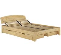 Quattro varianti x robusto matrimoniale in pino 140x200 3 cassetti V-60.63S8-14