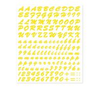 Quattroerre 1237 Kit Lettere Adesive, Giallo Fluo