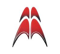 Quattroerre 19812 Fregi Adesivi 3D Racing Wing, Rosso Metallizzato, Rosso Metallizzato