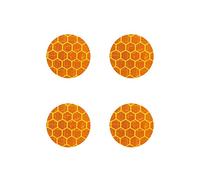 Quattroerre 4073 Adesivi Rifrangenti Cerchi Diamond Refractive Flat, Arancione, Set di 4