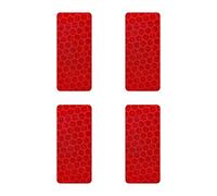 Quattroerre 5554 Adesivi Rifrangenti Rettangoli Diamond Flat, Rosso, Set di 4