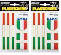 Quattroerre 5702 Adesivi Rifrangenti Plasticker Italia Scudetto e Stripe (Confezione da 2)