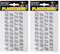 Quattroerre 5740 Adesivi Rifrangenti Plasticker Lettere e Numero per Moto (Confezione da 2)