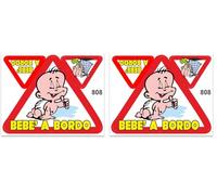 Quattroerre 808 Adesivi Sticker Bebã¨ a Bordo, 14 x 16 cm (Confezione da 2)