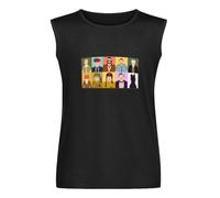 Quatuor WES Anderson Characters Movies Film Men's Vests Tank Tops O-Neck 100% Cotton Undershirts Unisex Sleeveless T-Shirt M