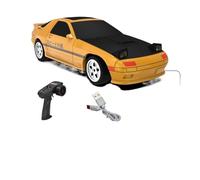 Quavva [2025 Nuovo modello] 1/64 Scala Q Edition RC Drift Car, 4WD, ESP Gyro, Controllo completo proporzionale, intercambiabili Racing/Drift Pneumatici, Luci LED, Desktop Racing (Modello A - Rosso