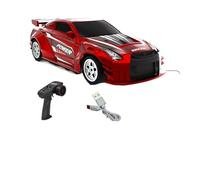 Quavva [2025 Nuovo modello] 1/64 Scala Q Edition RC Drift Car, 4WD, ESP Gyro, Controllo completo proporzionale, intercambiabili Racing/Drift Pneumatici, Luci LED, Desktop Racing (Modello A - Rosso
