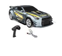 Quavva [2025 Nuovo modello] 1/64 Scala Q Edition RC Drift Car, 4WD, ESP Gyro, Controllo completo proporzionale, intercambiabili Racing/Drift Pneumatici, Luci LED, Desktop Racing (Modello A - Rosso