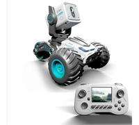 Quavva DWI 1/16 Scala RC Auto con FPV Camera, Trasmissione in tempo reale, Conversazione bidirezionale, Trasformazione acrobazie, Grande schermo LCD, 4WD, Impermeabile 60m, Durata della batteria 30