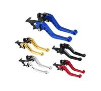 Quavva Set di leve freno e frizione regolabili CNC per moto, moto da cross, ATV, leva corta a 6 posizioni, universale, in alluminio lavorato a CNC, blu (coppia)