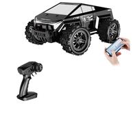 Quavva XN-003 - Auto fuoristrada RC in scala 1:20, velocità 20 km/h, funzione drift e luci a LED, 2,4 G + doppio controllo app, Monster Truck, regalo per bambini dai 14 anni in su (nero)