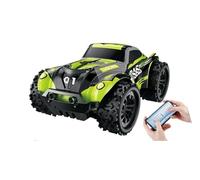Quavva XN-003 - Auto fuoristrada RC in scala 1:20, velocità 20 km/h, funzione drift e luci a LED, 2,4 G + doppio controllo app, Monster Truck, regalo per bambini dai 14 anni in su (verde)