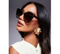 Quay - All Talk - Occhiali da sole cat-eye grandi tartarugati-Marrone No Size