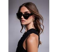 Quay - Chit Chat - Occhiali da sole cat-eye neri e oro-Nero No Size