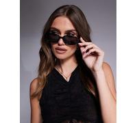 Quay - Could Never - Occhiali da sole rotondi slim neri-Nero No Size