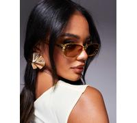 Quay - Vibe Check - Occhiali da sole slim rettangolari giallo trasparente No Size