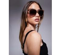 Quay - Wide Awake - Occhiali da sole oversize squadrati marrone caffè No Size